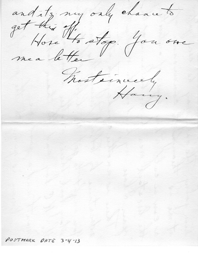 Letter from Harry S. Truman to Bess Wallace