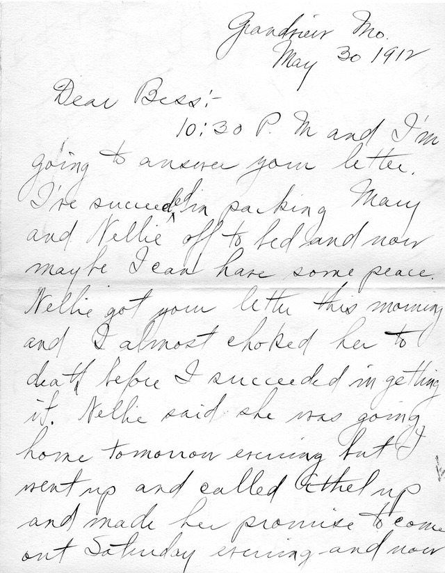 Letter from Harry S. Truman to Bess Wallace