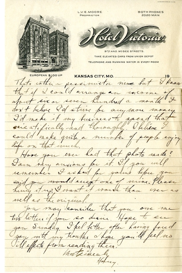 Letter from Harry S. Truman to Bess Wallace