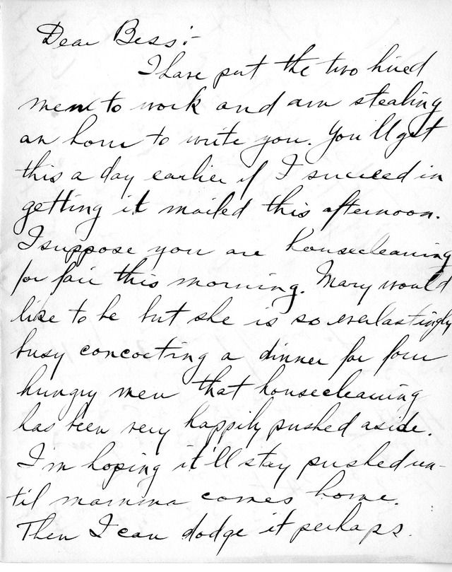 Letter from Harry S. Truman to Bess Wallace