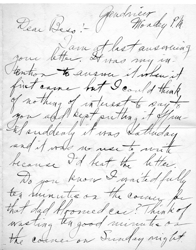 Letter from Harry S. Truman to Bess Wallace