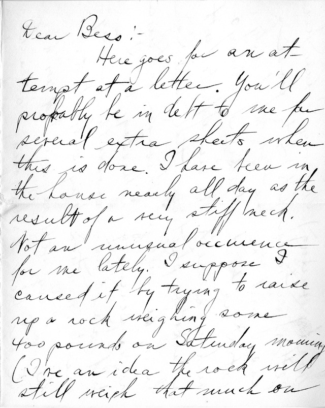 Letter from Harry S. Truman to Bess Wallace