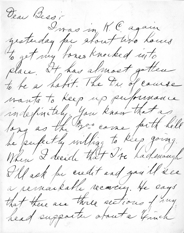 Letter from Harry S. Truman to Bess Wallace