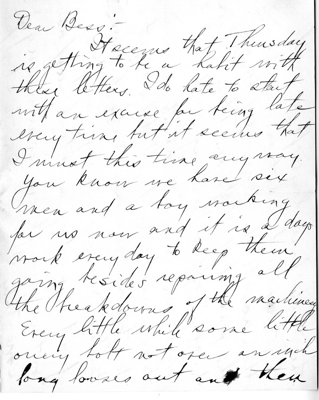 Letter from Harry S. Truman to Bess Wallace
