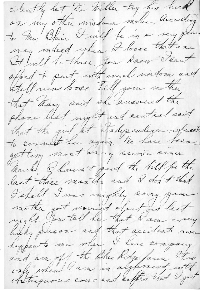 Letter from Harry S. Truman to Bess Wallace