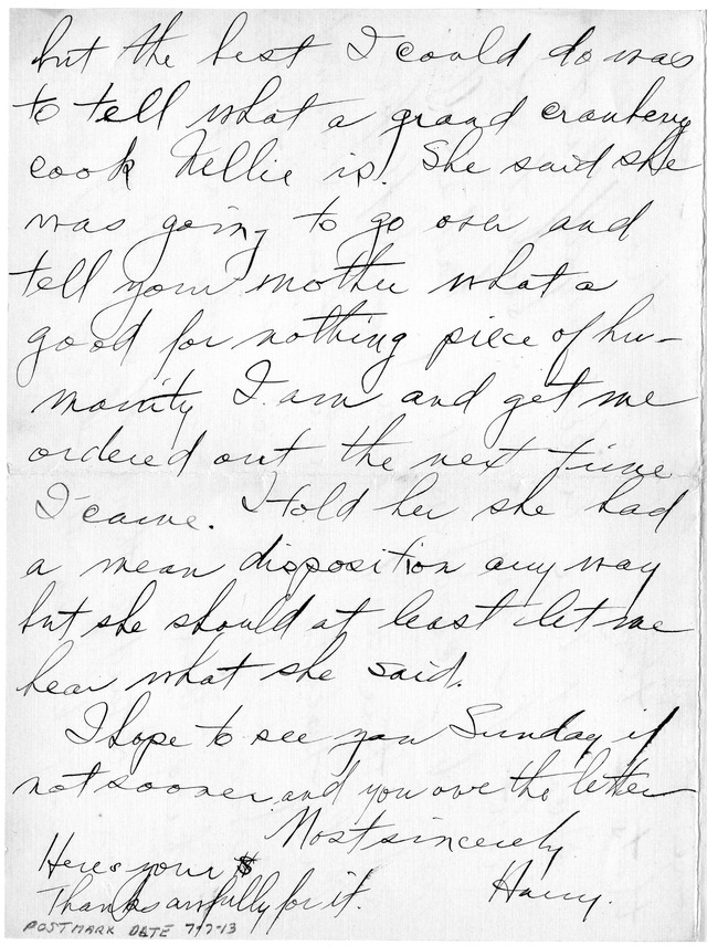 Letter from Harry S. Truman to Bess Wallace