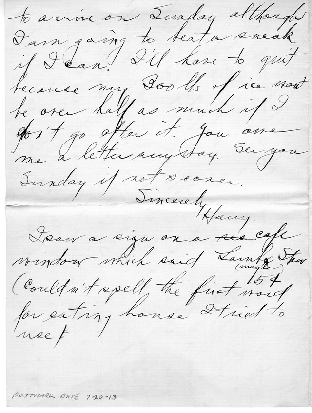 Letter from Harry S. Truman to Bess Wallace
