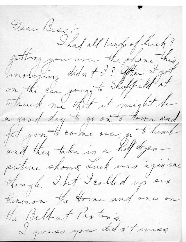 Letter from Harry S. Truman to Bess Wallace