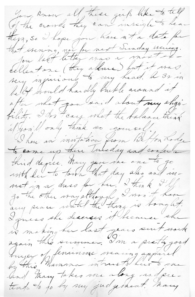 Letter from Harry S. Truman to Bess Wallace