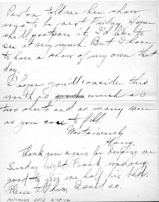 Letter from Harry S. Truman to Bess Wallace