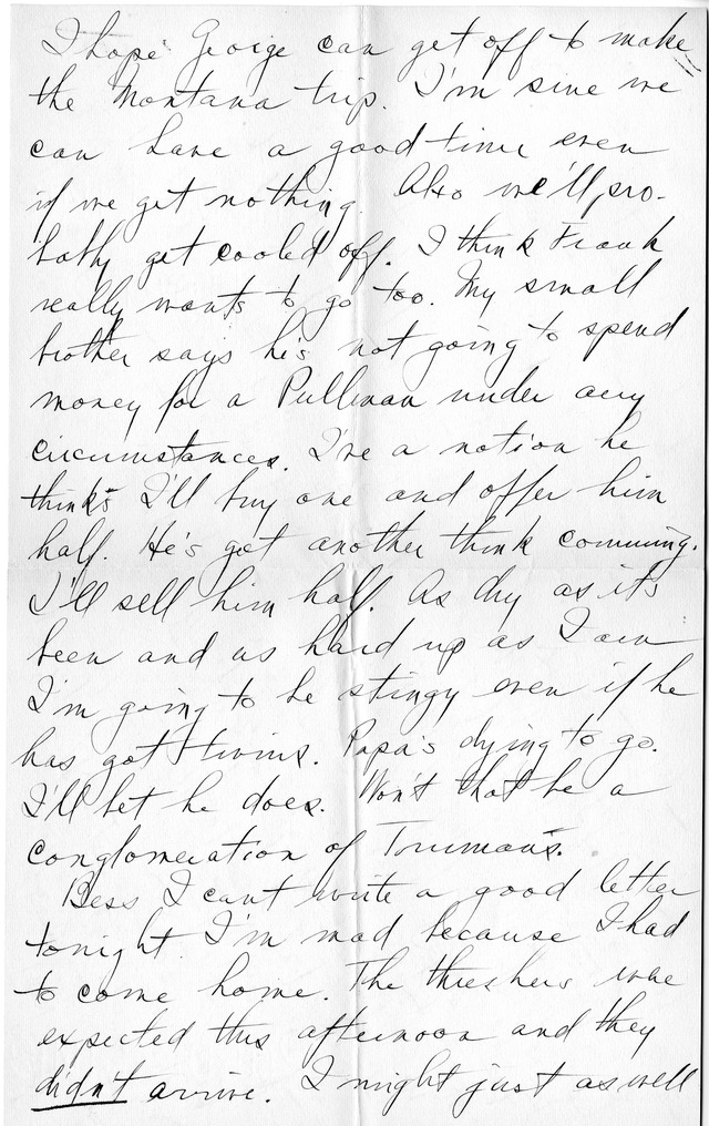 Letter from Harry S. Truman to Bess Wallace