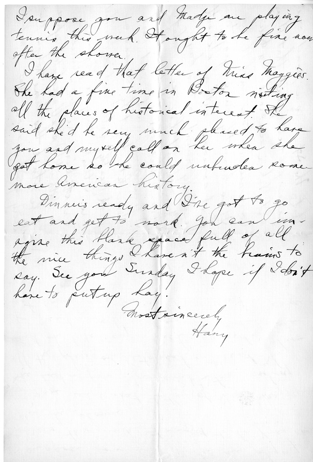 Letter from Harry S. Truman to Bess Wallace