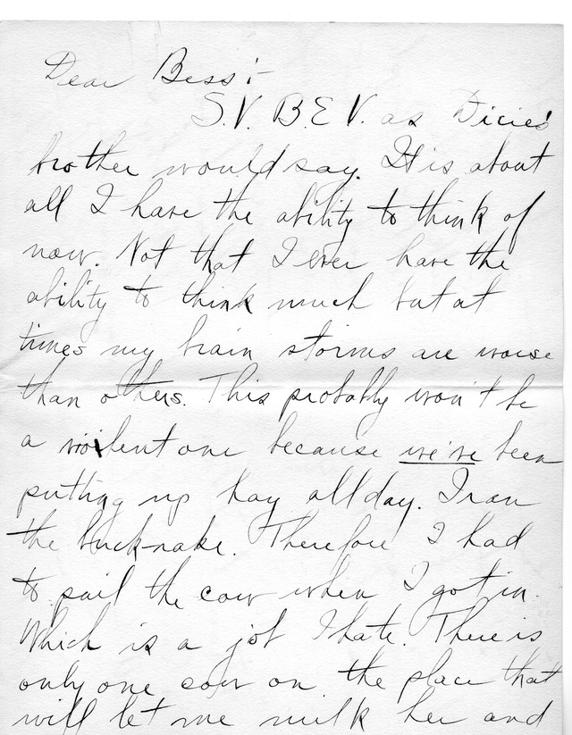 Letter from Harry S. Truman to Bess Wallace