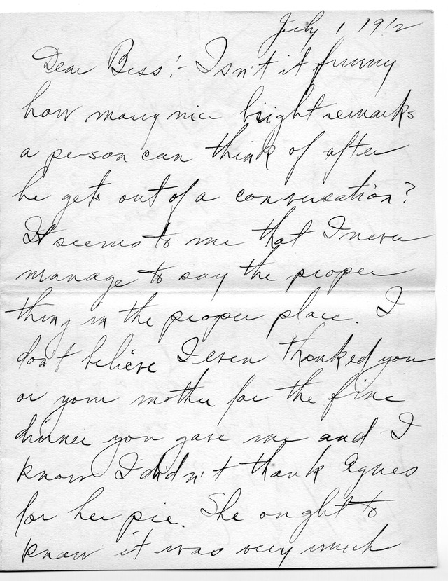 Letter from Harry S. Truman to Bess Wallace