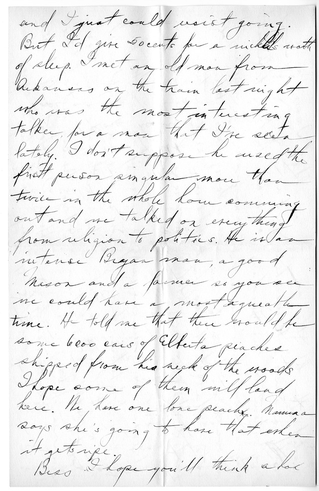 Letter from Harry S. Truman to Bess Wallace