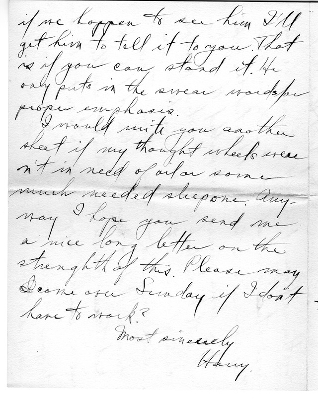 Letter from Harry S. Truman to Bess Wallace