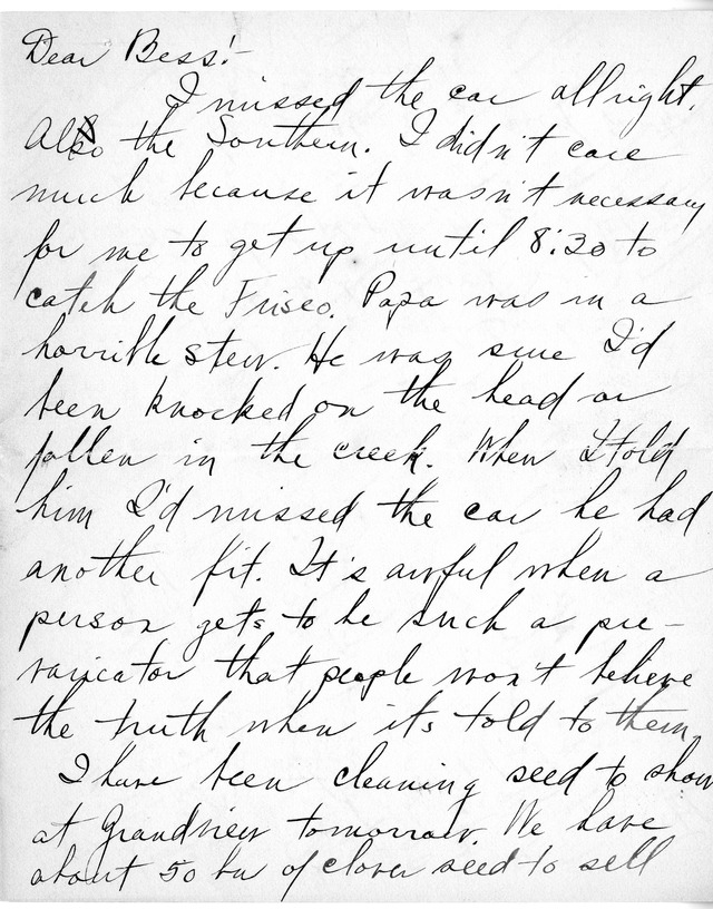 Letter from Harry S. Truman to Bess Wallace
