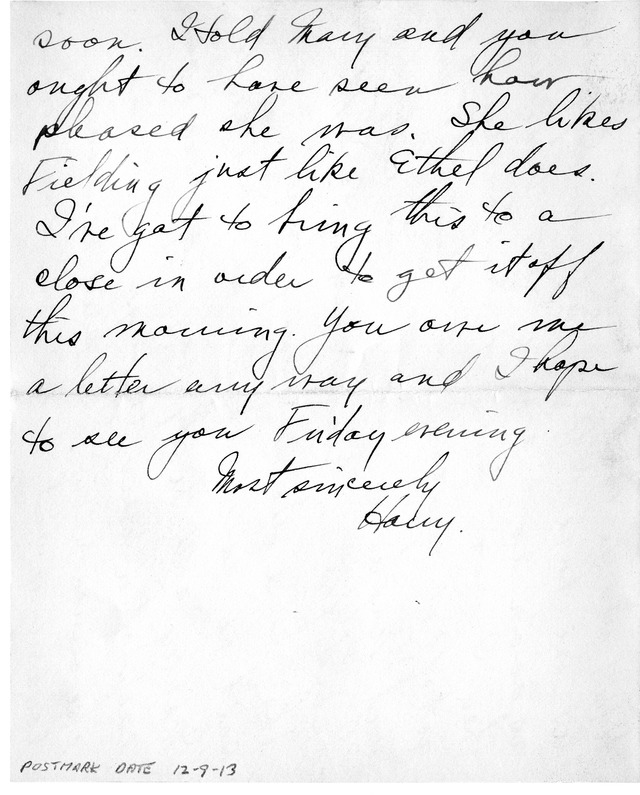 Letter from Harry S. Truman to Bess Wallace