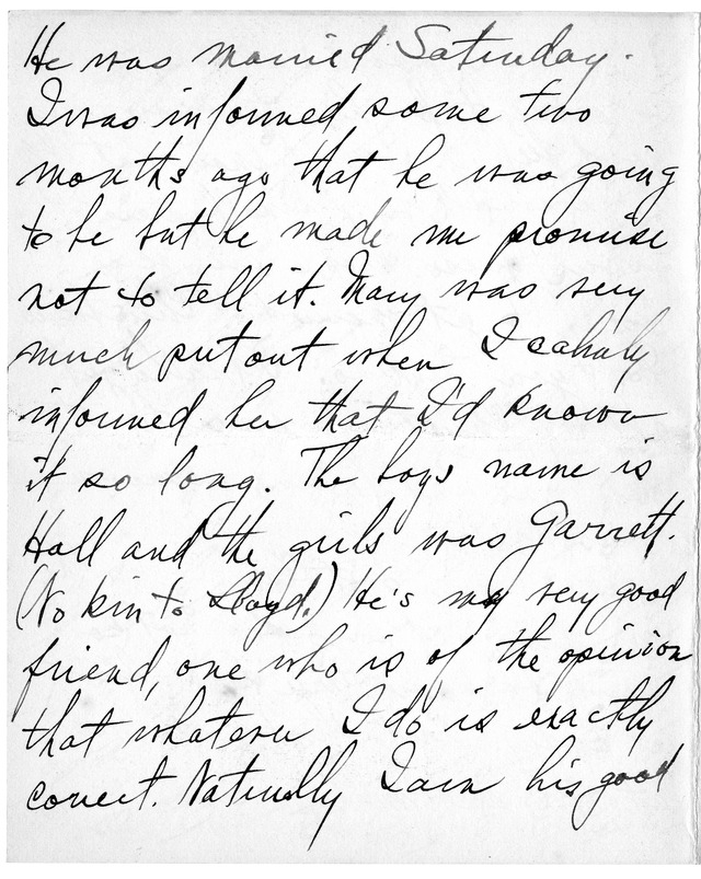 Letter from Harry S. Truman to Bess Wallace