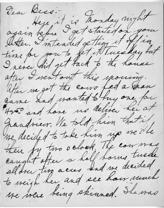 Letter from Harry S. Truman to Bess Wallace