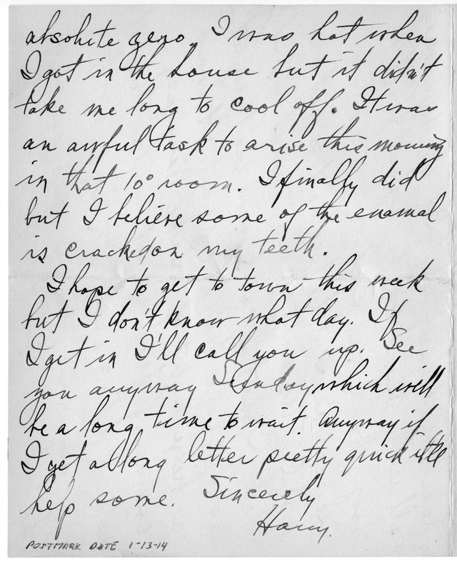 Letter from Harry S. Truman to Bess Wallace
