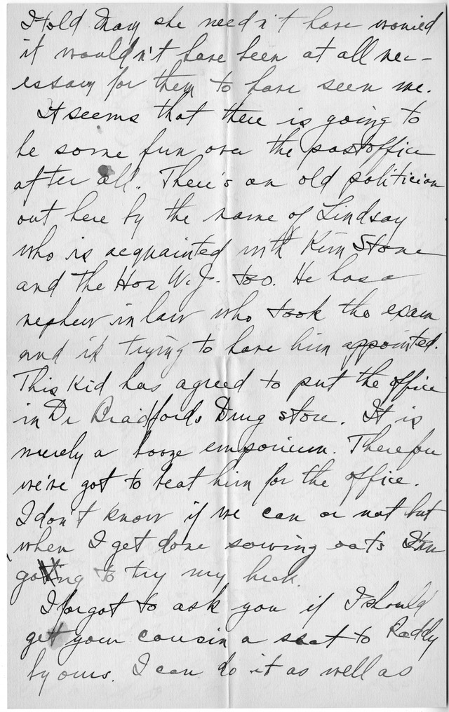 Letter from Harry S. Truman to Bess Wallace