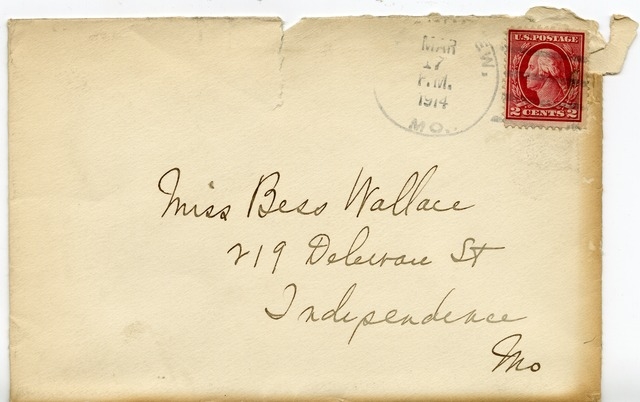 Letter from Harry S. Truman to Bess Wallace