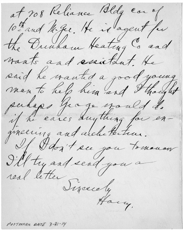 Letter from Harry S. Truman to Bess Wallace
