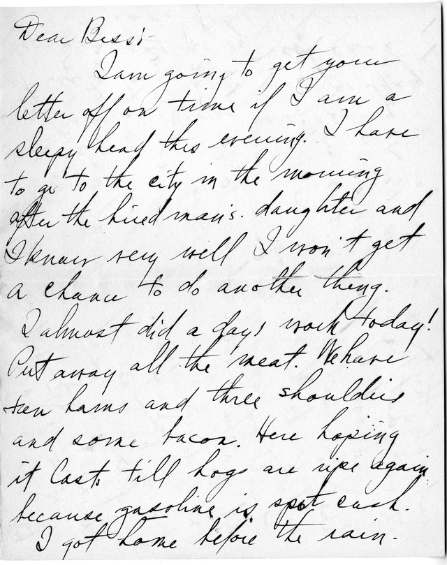 Letter from Harry S. Truman to Bess Wallace