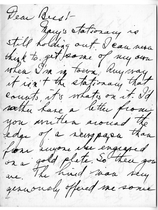 Letter from Harry S. Truman to Bess Wallace
