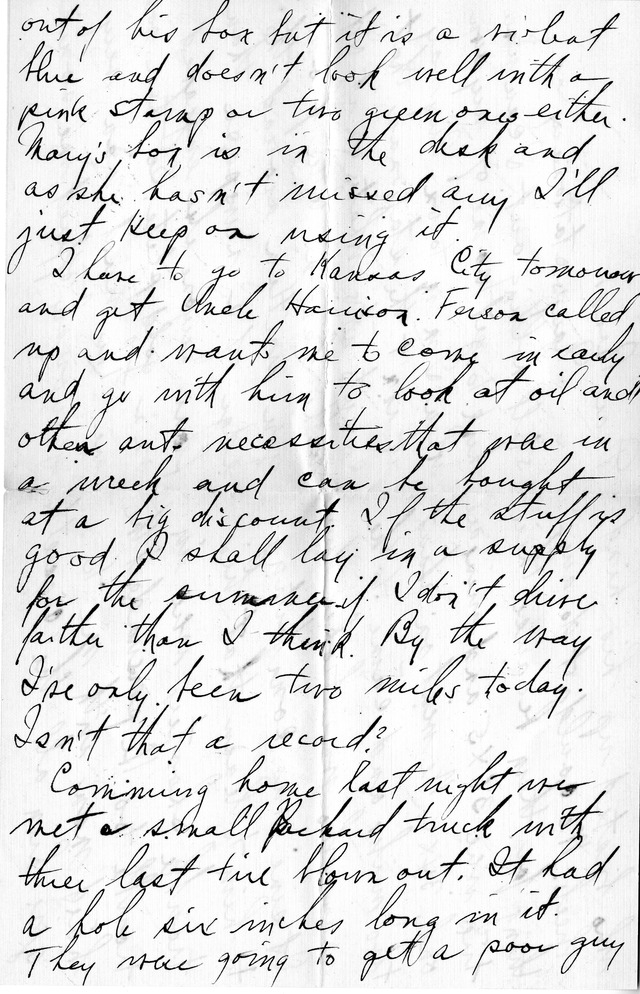 Letter from Harry S. Truman to Bess Wallace