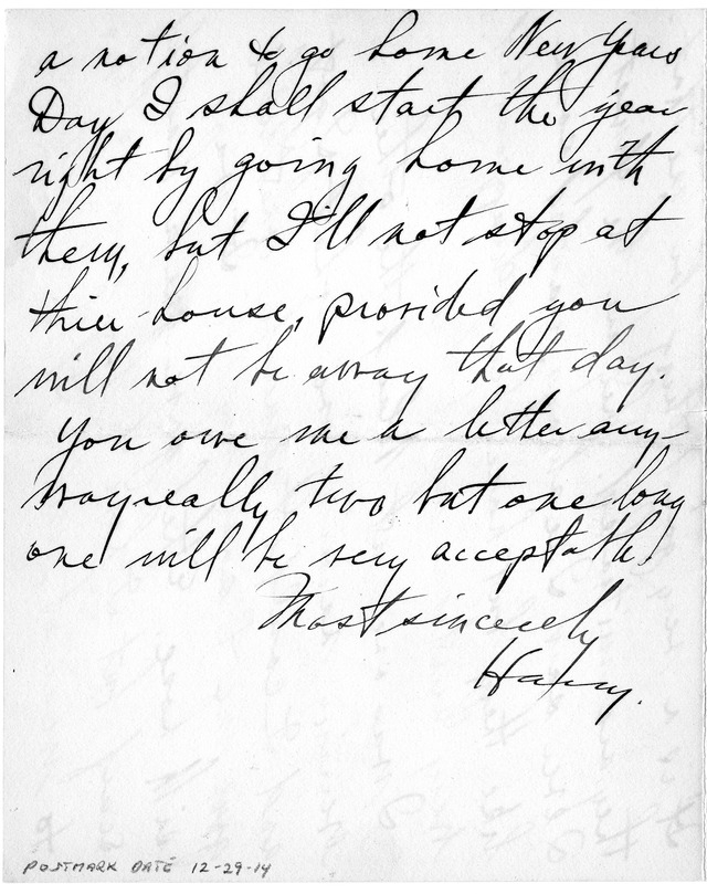 Letter from Harry S. Truman to Bess Wallace