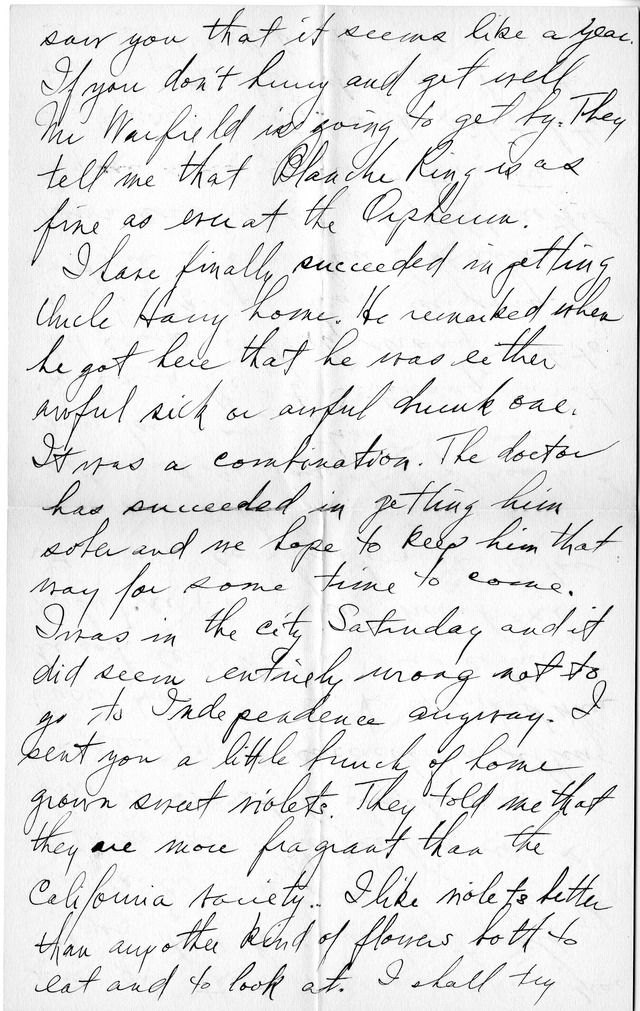 Letter from Harry S. Truman to Bess Wallace