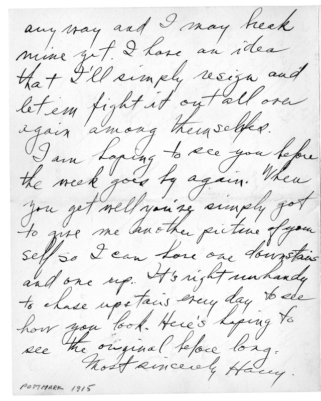 Letter from Harry S. Truman to Bess Wallace