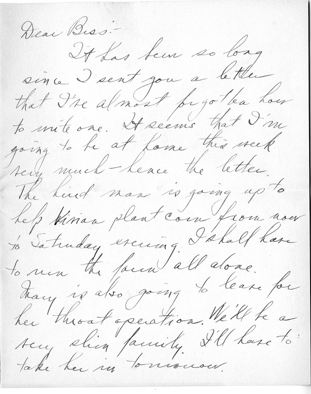 Letter from Harry S. Truman to Bess Wallace