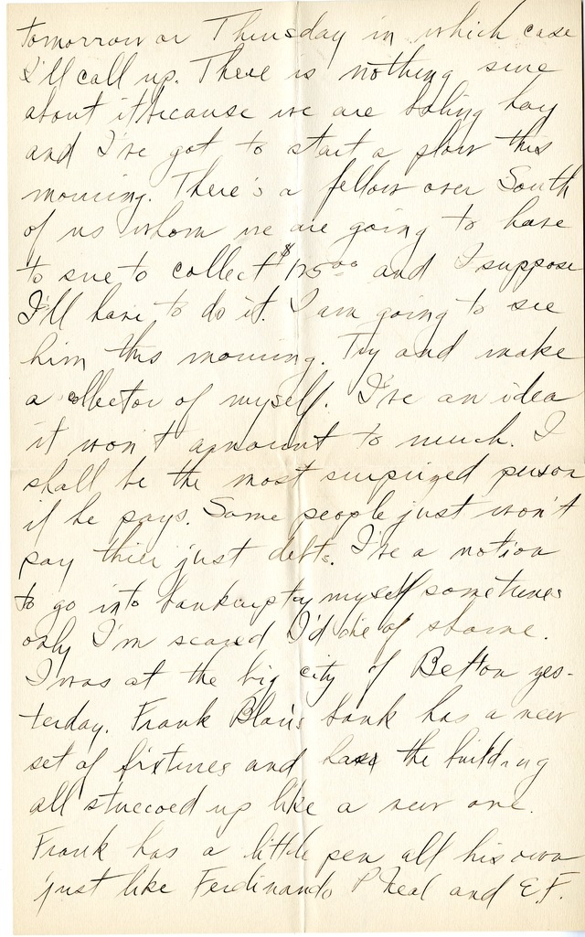 Letter from Harry S. Truman to Bess Wallace