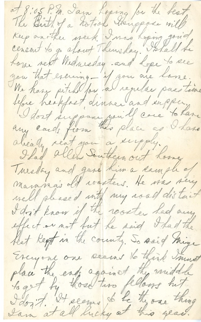 Letter from Harry S. Truman to Bess Wallace