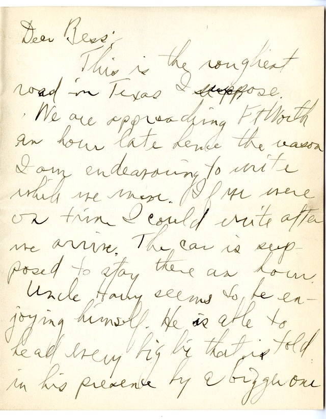 Letter from Harry S. Truman to Bess Wallace