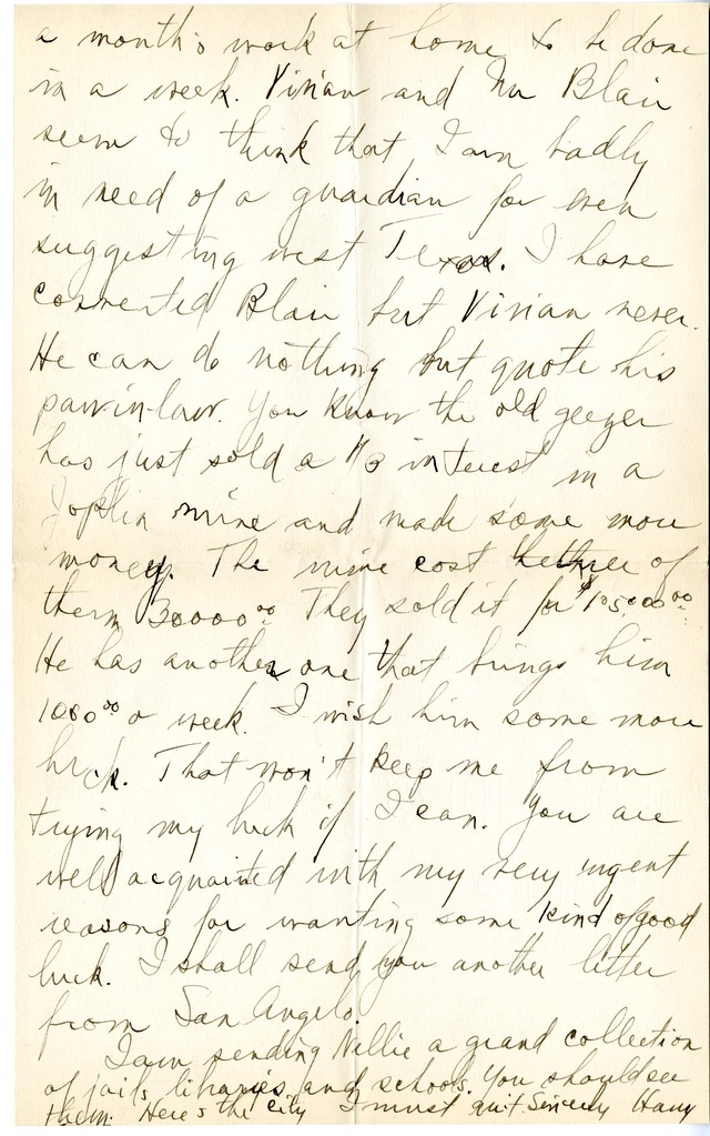 Letter from Harry S. Truman to Bess Wallace
