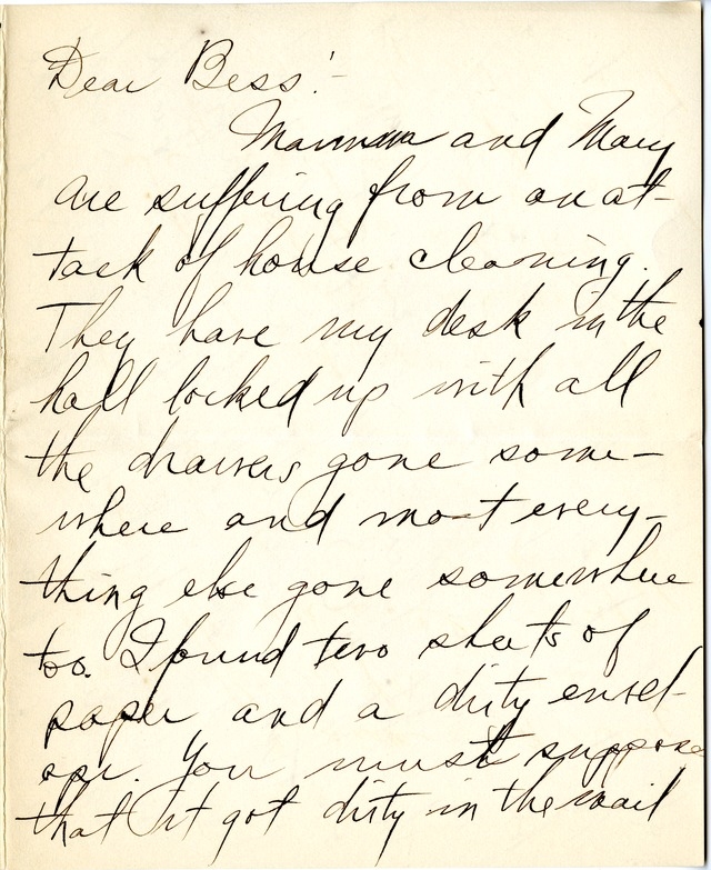 Letter from Harry S. Truman to Bess Wallace