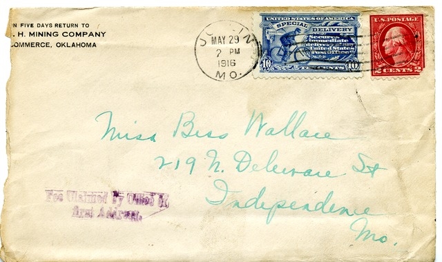 Letter from Harry S. Truman to Bess Wallace