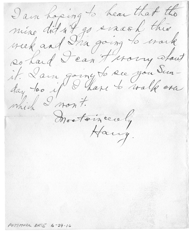Letter from Harry S. Truman to Bess Wallace