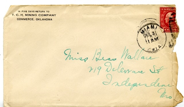 Letter from Harry S. Truman to Bess Wallace