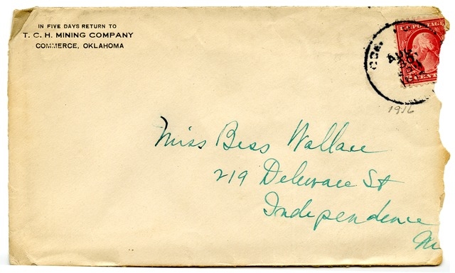 Letter from Harry S. Truman to Bess Wallace