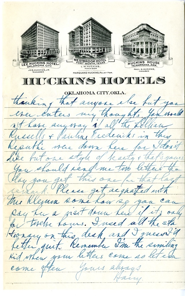 Letter from Harry S. Truman to Bess Wallace