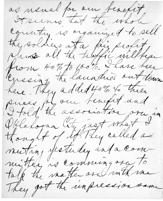 Letter from Harry S. Truman to Bess Wallace