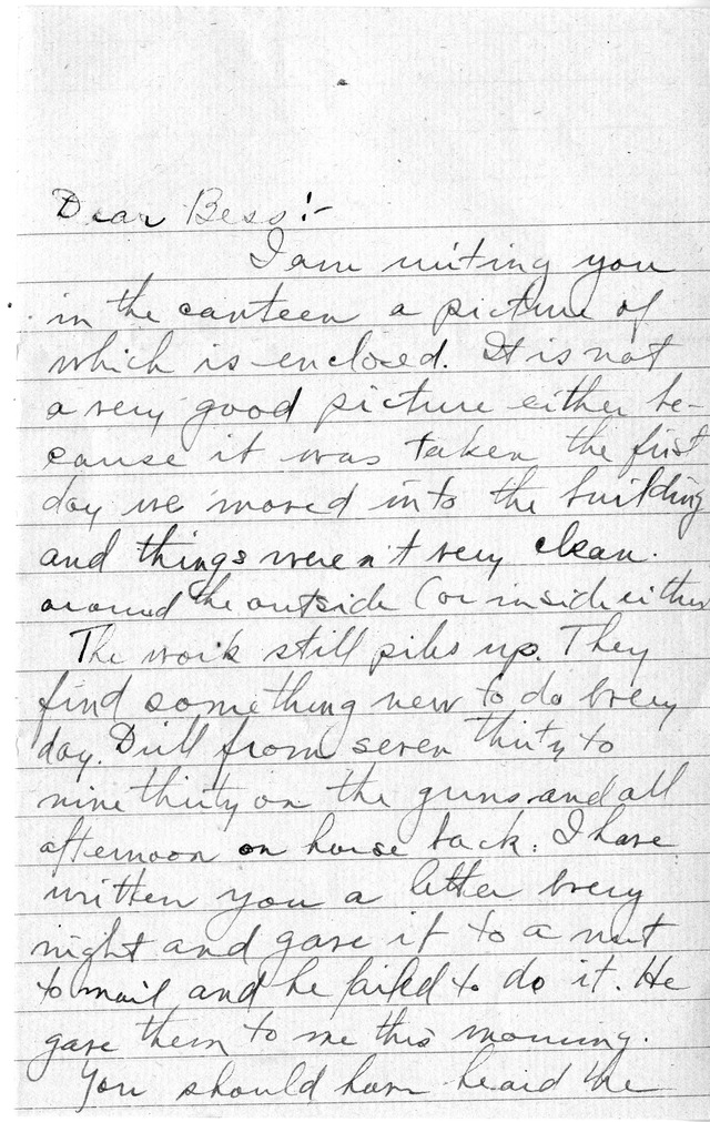 Letter from Harry S. Truman to Bess Wallace