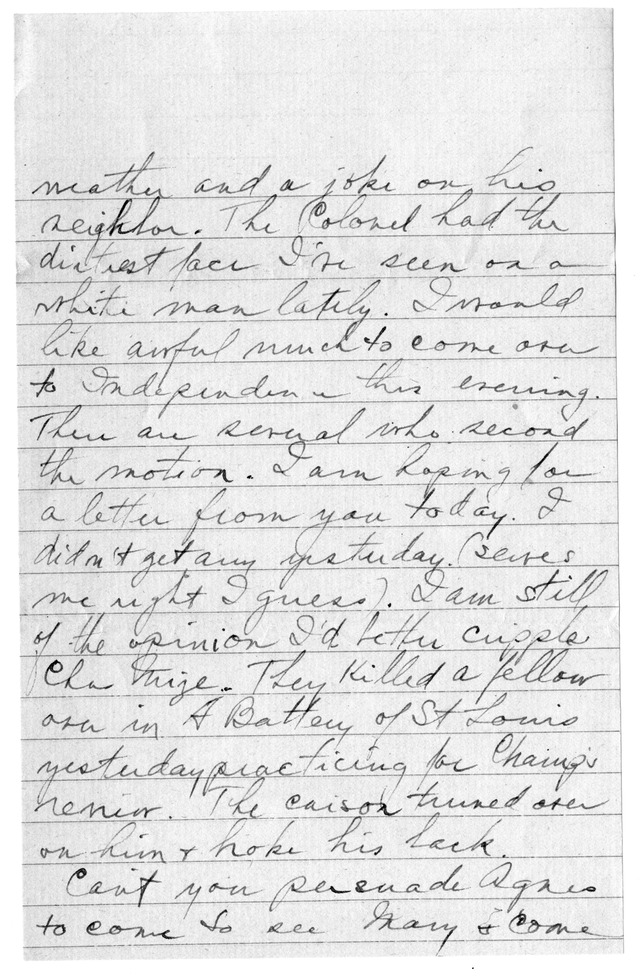 Letter from Harry S. Truman to Bess Wallace