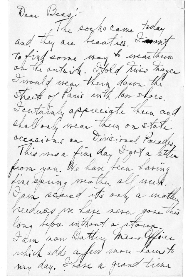 Letter from Harry S. Truman to Bess Wallace