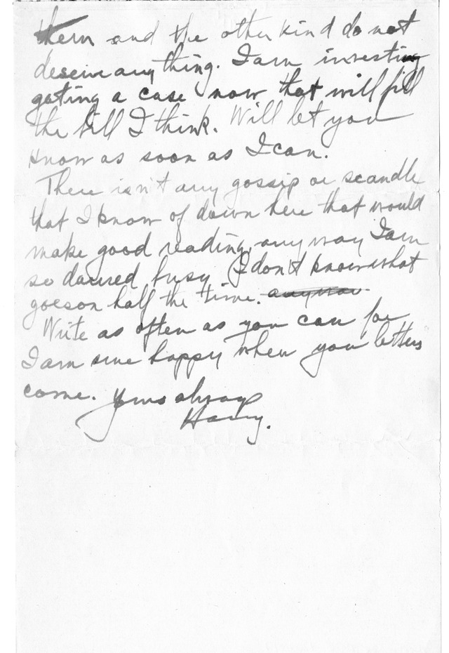 Letter from Harry S. Truman to Bess Wallace